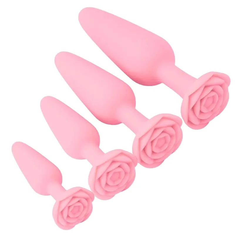 Silicone Dildo Anal Butt Plug Rose Base Anal Toys Anal Plug for Woman Adults Games Sex Toys for Women Anal Trainer Sex Shop — image 1