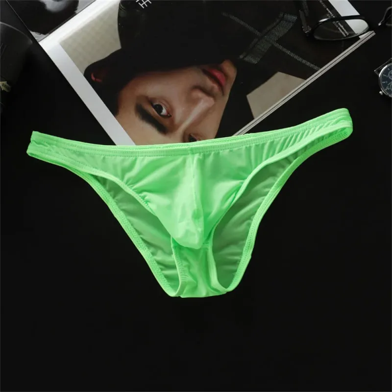 New 2026 Men Ice Silk U Convex Samll Briefs Underwear Low Waist Ultra Thin Transparent Bikini Slip Panties Plus Size M-XXL — image 18