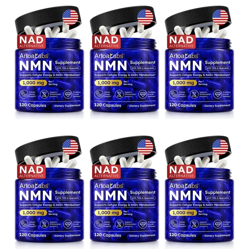 ArtoaLabs NMN Capsules 1000mg with TMG & Quercetin Supports Anti Aging DNA Repair NAD+ Metabolism Cellular Energy | 120 Count