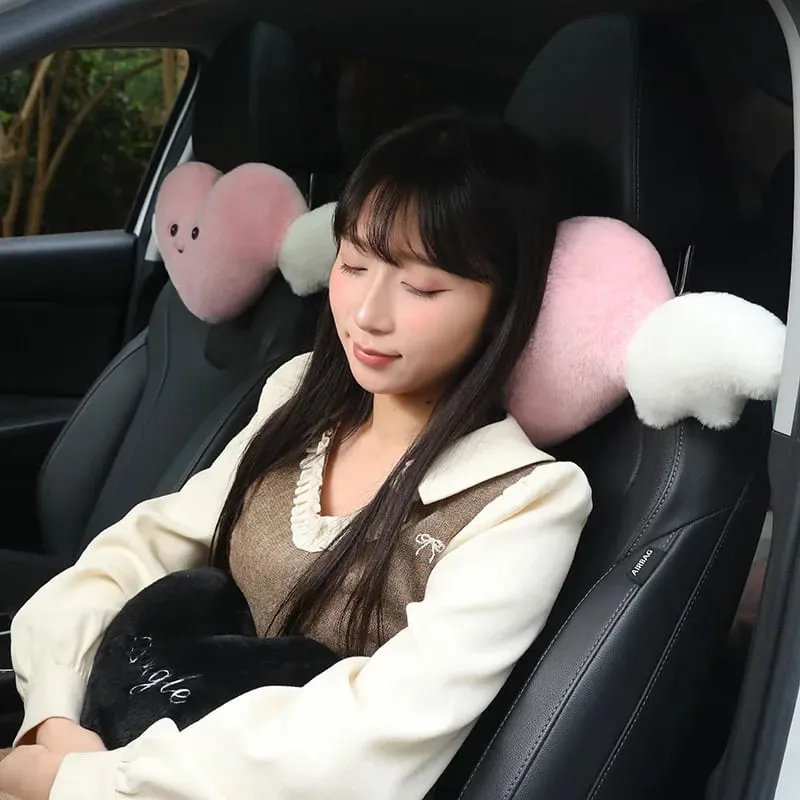Cute Angel Heart Plush Pillow with Wings Soft Fluffy Love Heart Stuffed Cushion Car Sofa Home Decor Valentine Creative Gift — image 8