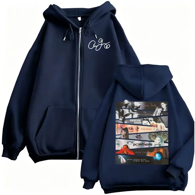Ariana Grande Album 2026 Cover Zip Up Hoodies Men Women Fashion Aesthetic Sweatshirt Jacket Coats Casual Fleece Zipper Pullovers — image 3