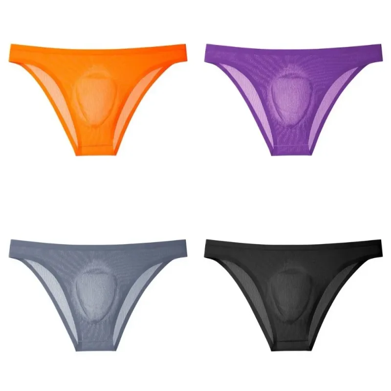 Comfortable Ice Silk Men's Triangle Panties Breathable Large Size Men Thin Briefs Lingerie Underpants Underwear for Men Men — image 2