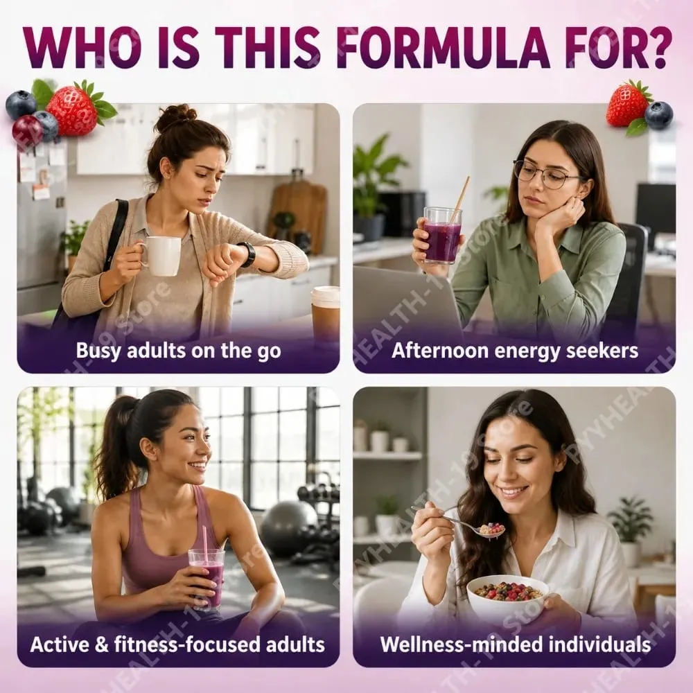 Acai Berry Drikkepulver med Chiafrø Jordbær Tranebær Til Antioxidant Daglig Wellness & Immunsystem Support Voksen 40g