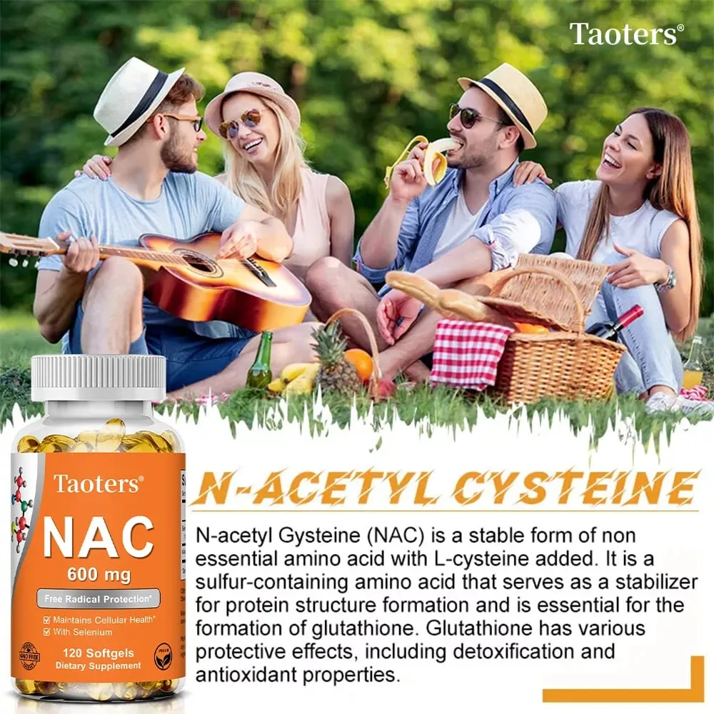 NAC N-Acetyl Cysteine Capsules Immune Respiratory Health Antioxidant Supplements Non-GMO Gluten-Free — image 3