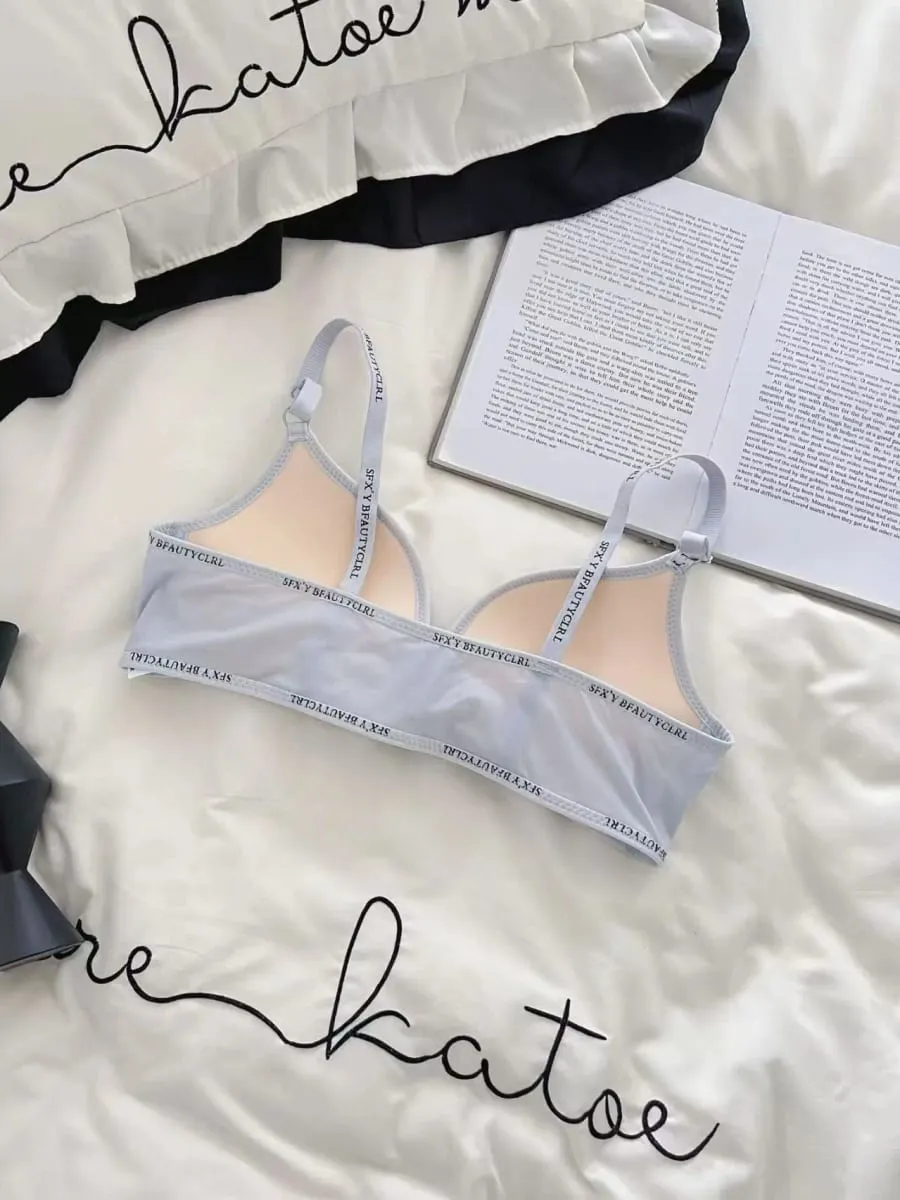 Sexy Push-Up-Dessous-Set mit Frontverschluss für kleine Brüste, bequemer dünner BH ohne Stahlring-Buchstaben-Schultergurte — image 7