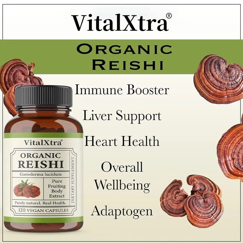Reishi Paddestoelcapsules 1000 mg Ganoderma Lucidum Ondersteunt de gezondheid van het immuunsysteem Ontspanning Slaap en natuurlijke energie Veganistisch Niet-GMO — image 5