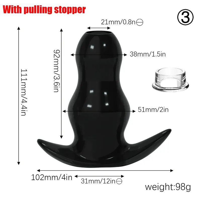 Paarse TPE holle tunnel buttplugset - Afgestudeerd open anale brancardpluggen Flexibel seksspeeltje voor mannen en vrouwen