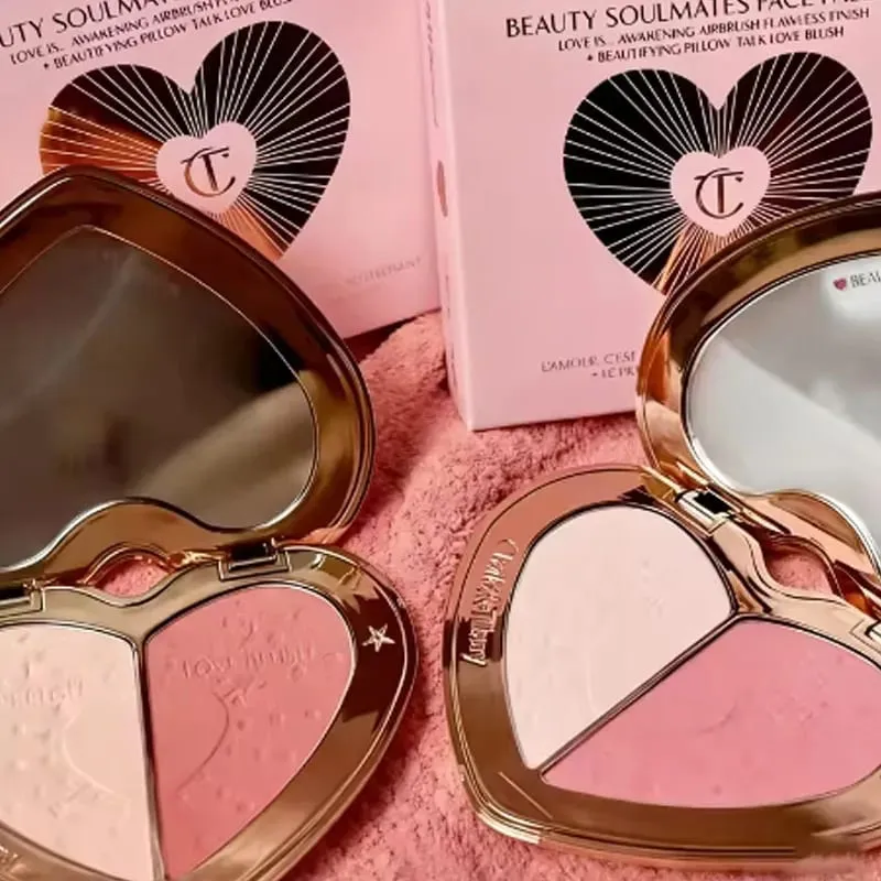 Neue CT Nature Easy To Color Aesthetic Scenery Lidschatten Starlight Pink Soft Light Bicolor Disc Zweifarbige Herz-Rouge-Kosmetik — image 4
