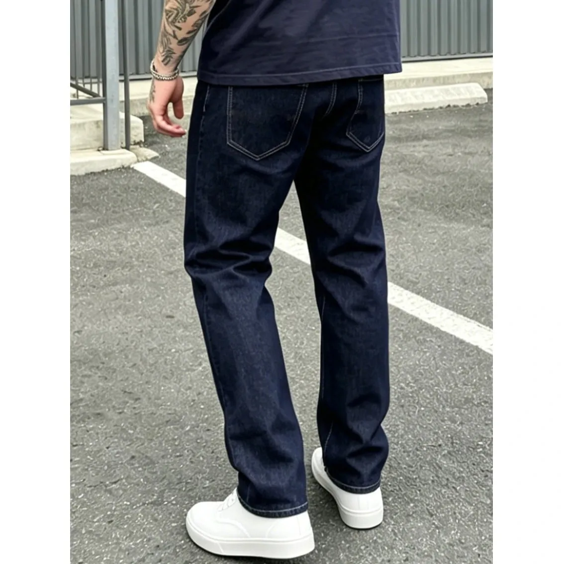 Classic Men Jeans Pure Color Stretch Skinny Man Pants Comfort Denim Straight Fit Minimalist Street High Quality — image 5