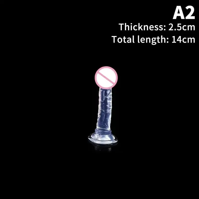Felnőtt szexhez Maszturbátor G Spot Realistic dildo Női TPE Kezdő Clear vibrátor erős tapadókoronggal, szabadkezes játék