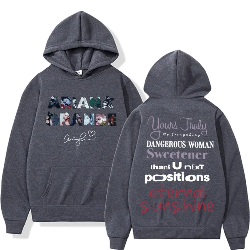 Singer Ariana Grande Album Tour Graphic Hoodies Men Women Fashion Classic Vintage Sweatshirts Autumn/Winter Casual Fleece Hoodie — image 4