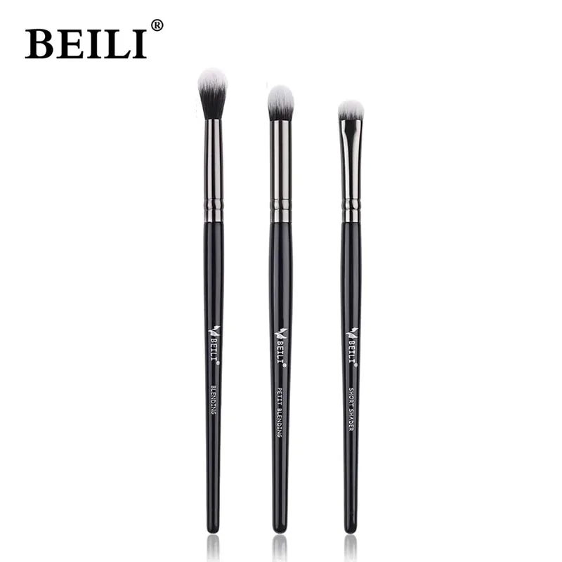 1/3pcs Professional Classic Natural Eye Makeup Brushes Set Eyeshadow Eyebrow Blending Smokey Black Beauty Make up Brushes — image 4