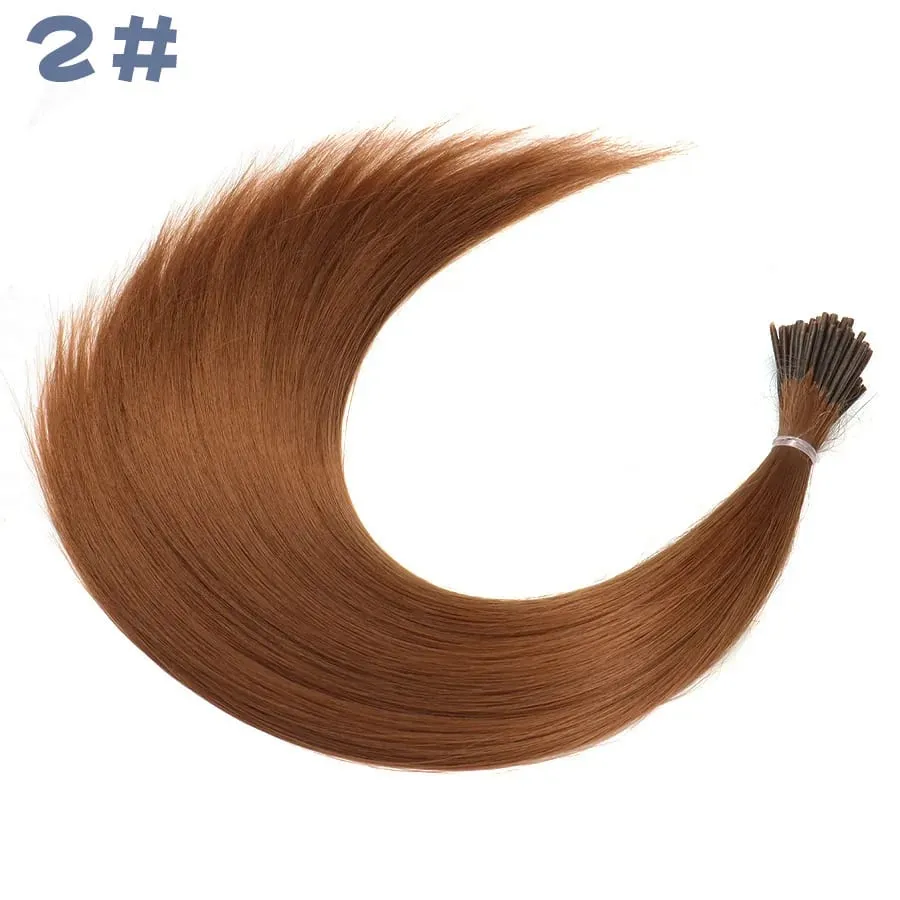 Extensiones de cabello en barra I-Tip de color sintético, 50 hebras por paquete, pelo liso de 16 pulgadas para mujeres, postizos de fibra de alta temperatura — image 10