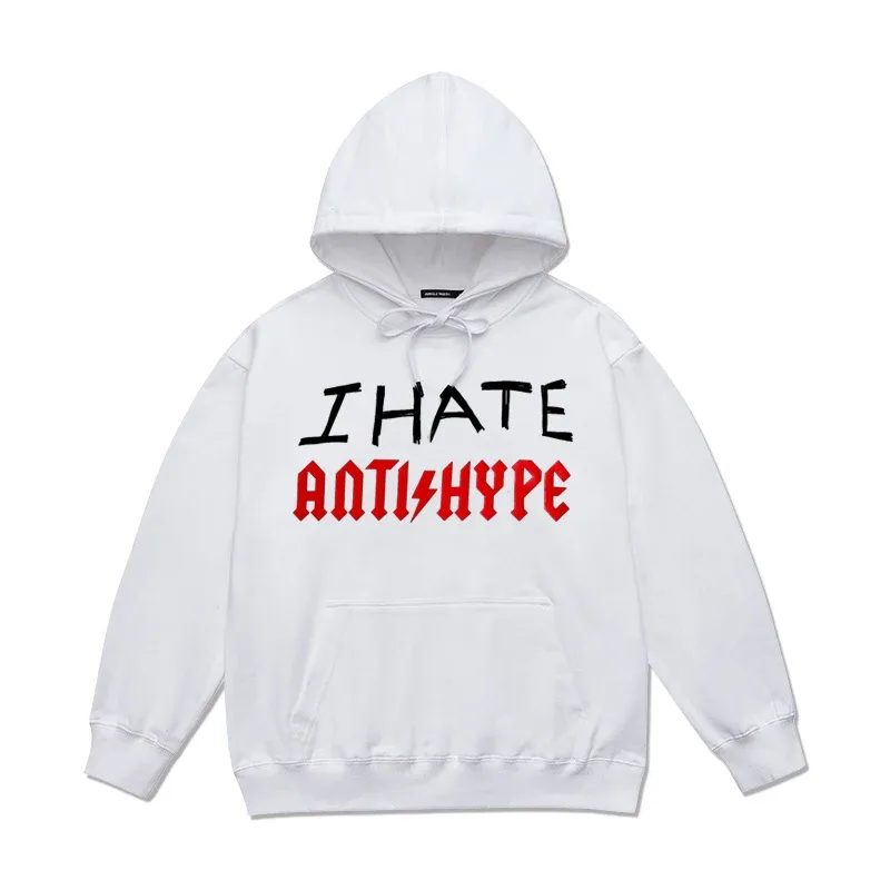 Men's Hoodies I HATE ANTIHYPE Letter Harajuku Oversized Pullover Print Sweatshirt Hip Hop Fashion Y2k Long Sleeve Tops Clothing — image 9