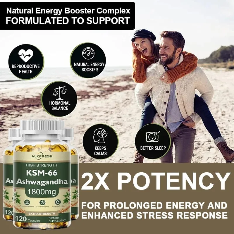 KSM-66 Bio-Ashwagandha-Kapseln mit Zink | GVO-frei, vegan | Premium-Formel-Gesundheitsergänzungsmittel — image 5