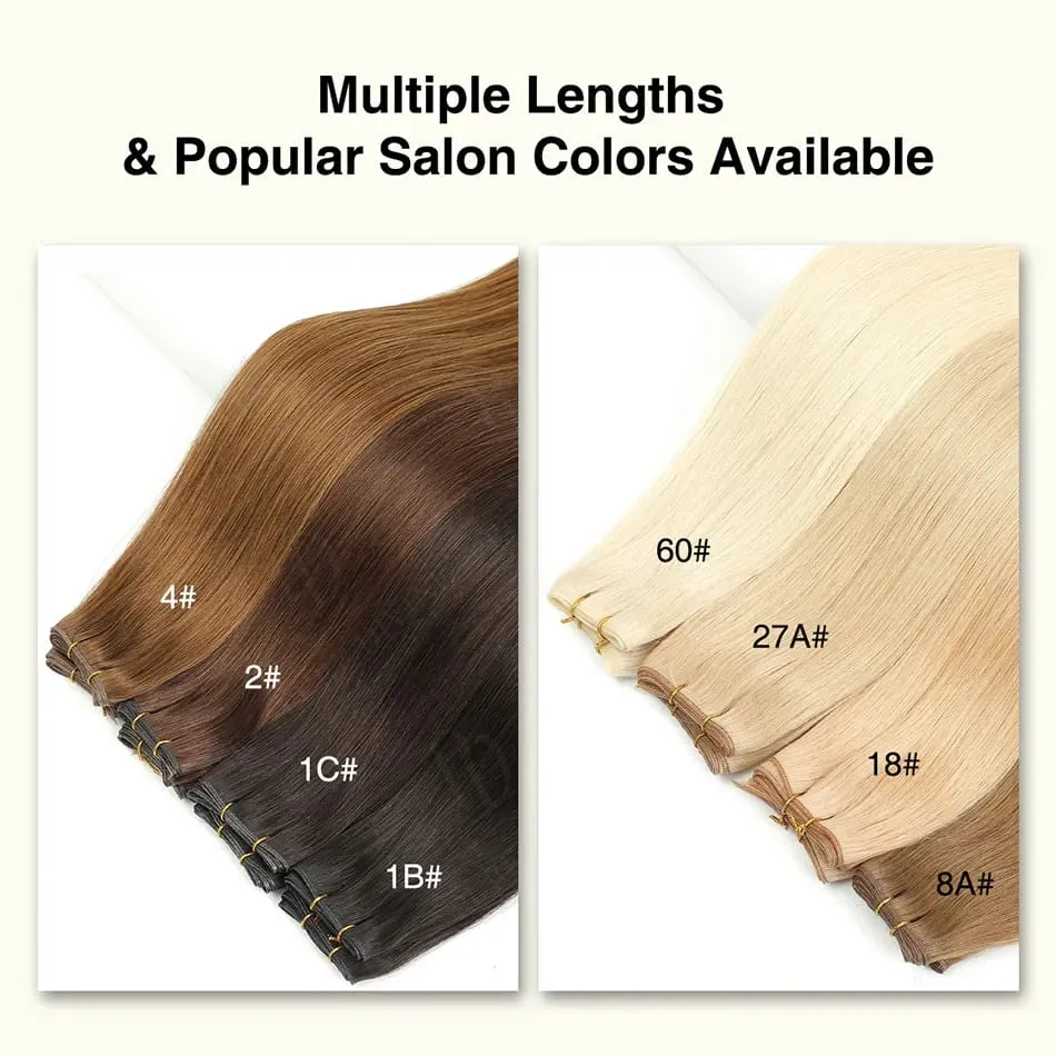 Hot Sale Genius Weft Human Hair Extensions 50g/pc Double Drawn Balayage Blonde Full End Invisible Straight Virgin Remy Hair 15A — image 6