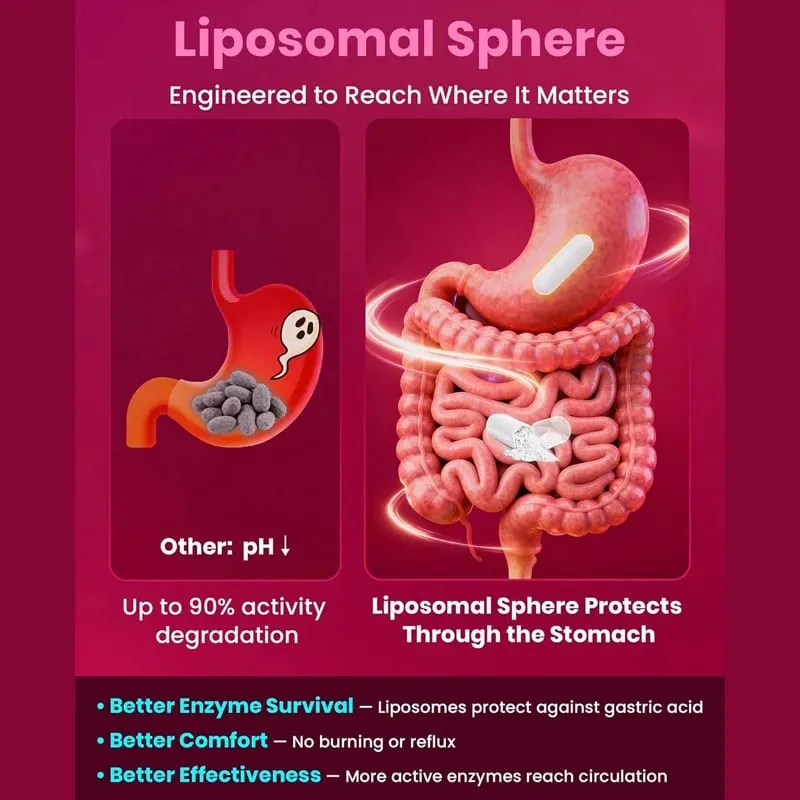 13-in-1 Nattokinase Supplement with Serrapeptase Support Circulation Blood Flow Heart & Cardiovascular Health Digestive Aid