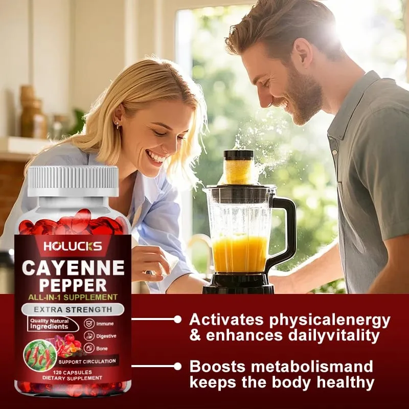 Viên nang ớt cayenne tiên tiến với Vitamin D3 & K2 hỗ trợ lưu thông sức khỏe miễn dịch & thoải mái tiêu hóa — image 6