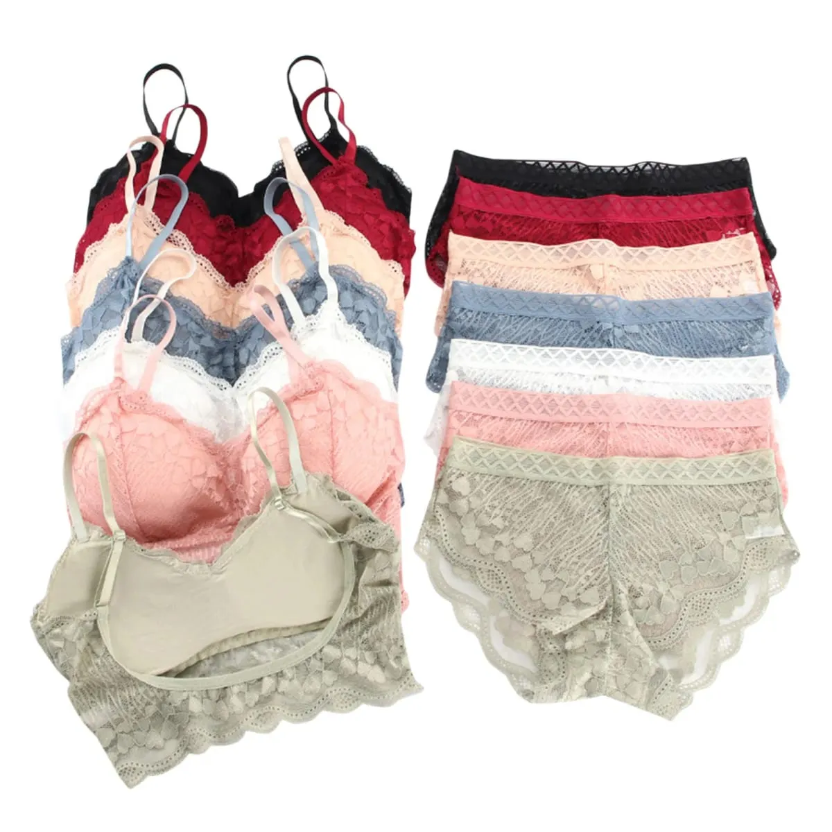 Sexy Lingerie Woman Lace Transparent Underwear Sexy Cutout Bra Push Up Silk Lingerie Set Women's Set Push Up Thin Bralette