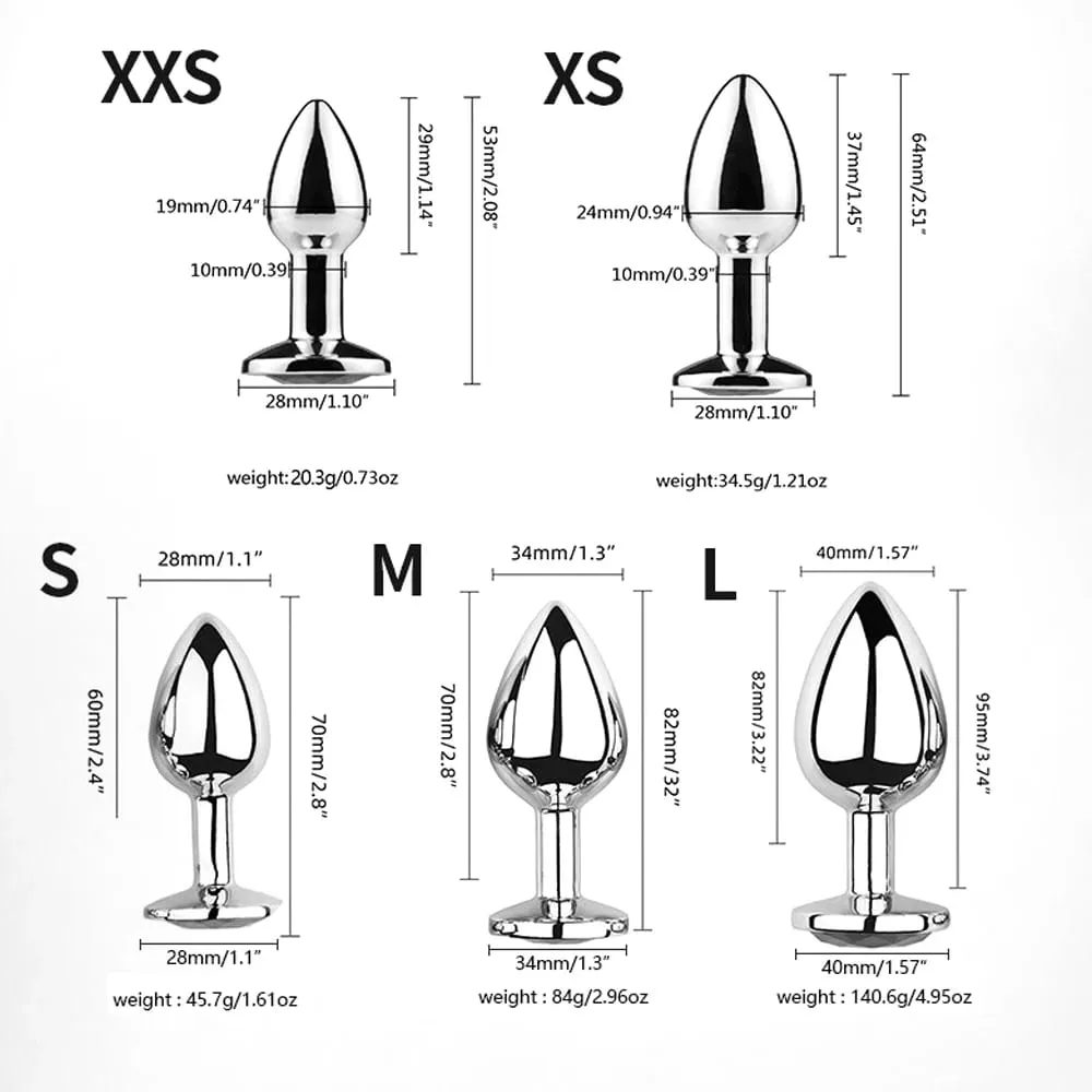 Metal Anal plug butt plug Sex Toys Butt Toys For Women Men Couples Adult Game Masturbator Anal Diamond 5 Size SM Adult Sex Toy — image 2