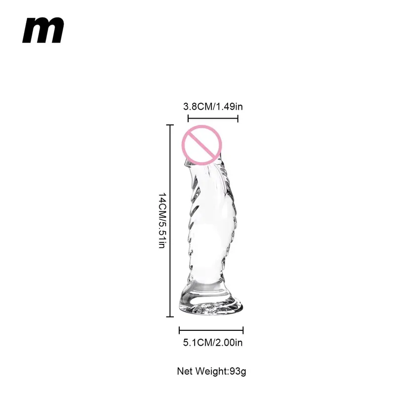 Crystal Clear Spiral Glass Dildo with Strong Suction Cup Base Transparent Realistic Anal Vaginal Sex Toy for Women Men Couples — image 9