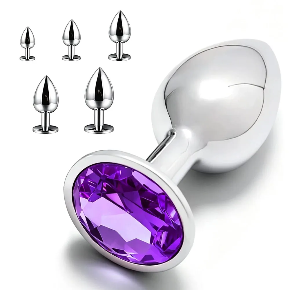 Metal Anal Plug 5 Size Butt Plug Butt Toy Adult Game Masturbator Anal XS/S/M/L/XL Diamond Sex Toy for Adult Products — image 1