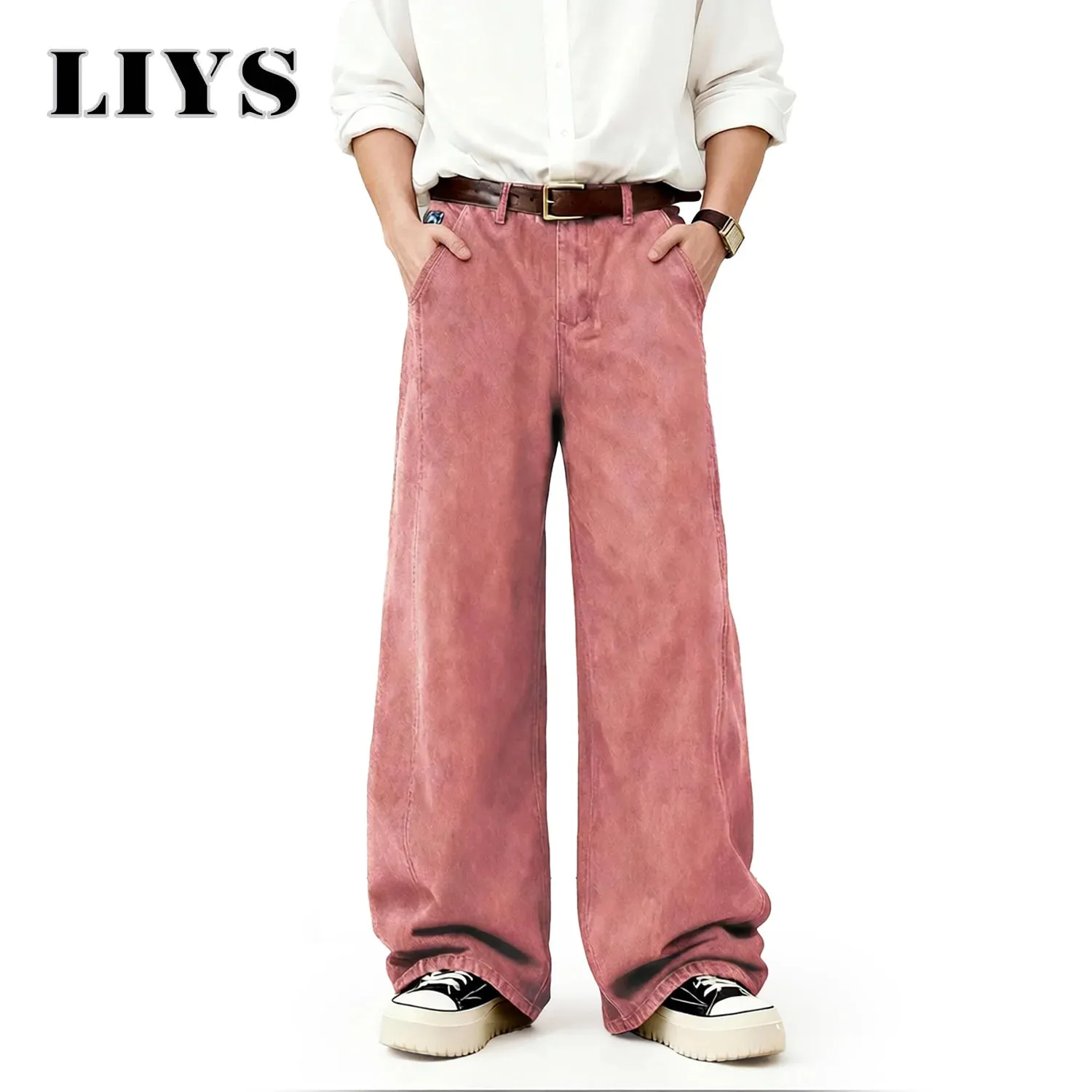 American Men's Retro Brown Ultra Baggy Wide Leg Jeans Street Casual Embroidery Oversized Men's Clothes Unisex Denim Pants — image 14