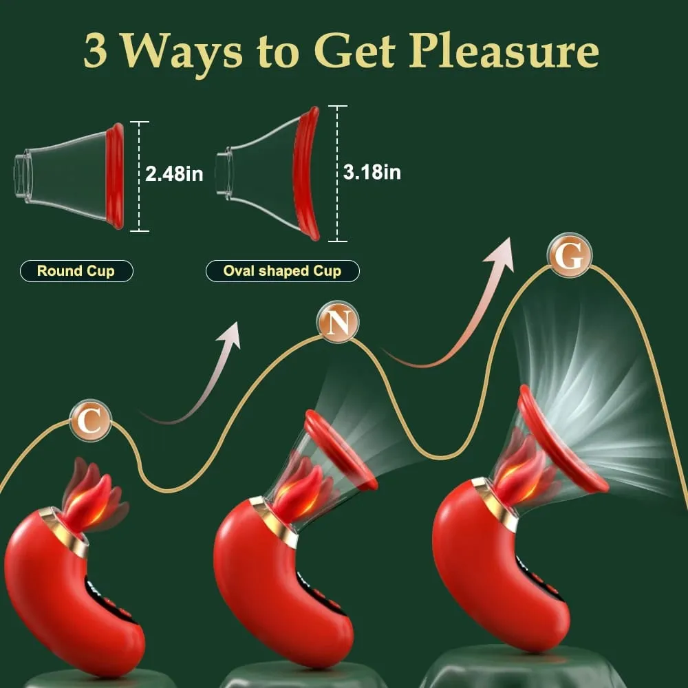 5IN1 Sucking Vibrator Sex Toy 3 Sucking 9 Tongue Licking & Vibrating LCD Removable Cup Clitoral G Spot Vibrators Adult Toys