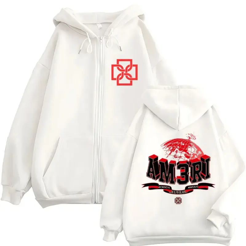 Rapper Duki AM3RI Modo Diablo Zipper Hoodies Men Women Clothing Zip Up Hooded Sweatshirts Fleece Oversized Pullovers Jacket Coat — image 3
