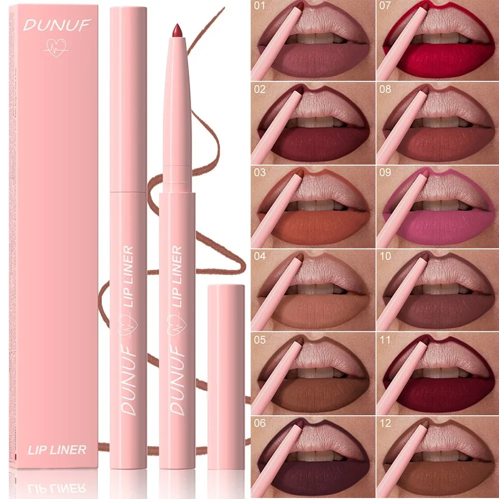 1 Stück, verjüngte Spitze, Lipliner-Stift, matt, aufpolsternder Lippenfleck, langlebig, wasserdicht, feiner Lippenstift, schlanke Lippen, Umriss, Kontur, Make-up, Rosa — image 3