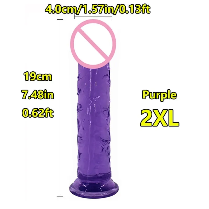 Super Cheap 7 Sizes 5 Colors Realistic Soft Jelly Dildo Suction Cup Adult Sex Toy for Women and Men Vaginal and Anal Masturbator — image 20