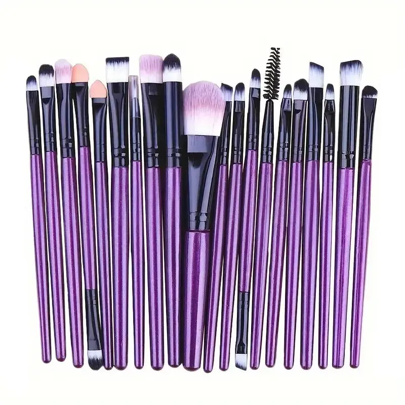 20Pcs Eye Makeup Brushes Set Detail Eyeshadow Brush Makeup Brush White Ultra Soft Eyeshadow Eyeliner Blending Makeup Tool — image 1