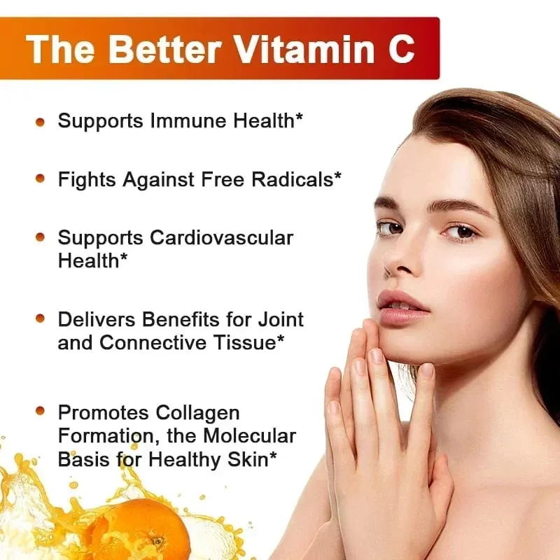 Liposomal Vitamin C Capsules - Powerful Antioxidant Promotes Collagen Production Skin Glow Supports Heart Immune Health