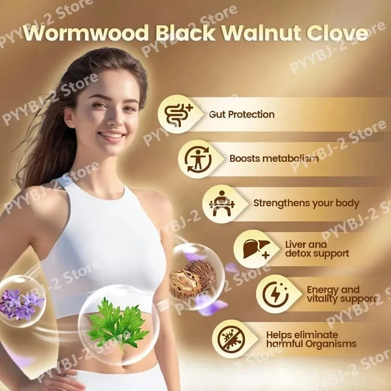Wormwood Black Walnut Clove Capsules 6600mg Support Cleanse Detox and Intestinal Guard 18 in 1 Herbal Blend Extract 240 Count — image 2