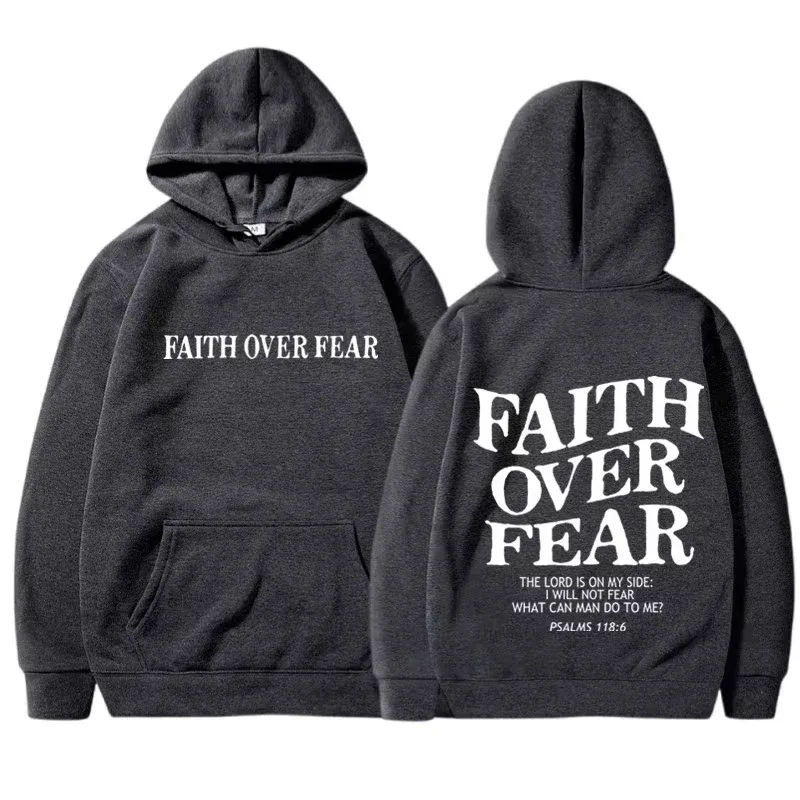 2026 new FAITH OVER FEAR Print Hoodies Eco Soft Fabric Men Women Casual Long Sleeve Hooded Sweatshirt Hip Hop Harajuku Y2k — image 6