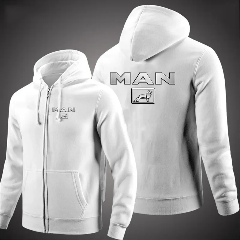 2025 Spring And Autumn Men's Truck man Logo Print Minimalist Style Daily Commute Hooded Coat Drawstring Zipper Hoodies Jacket — image 8