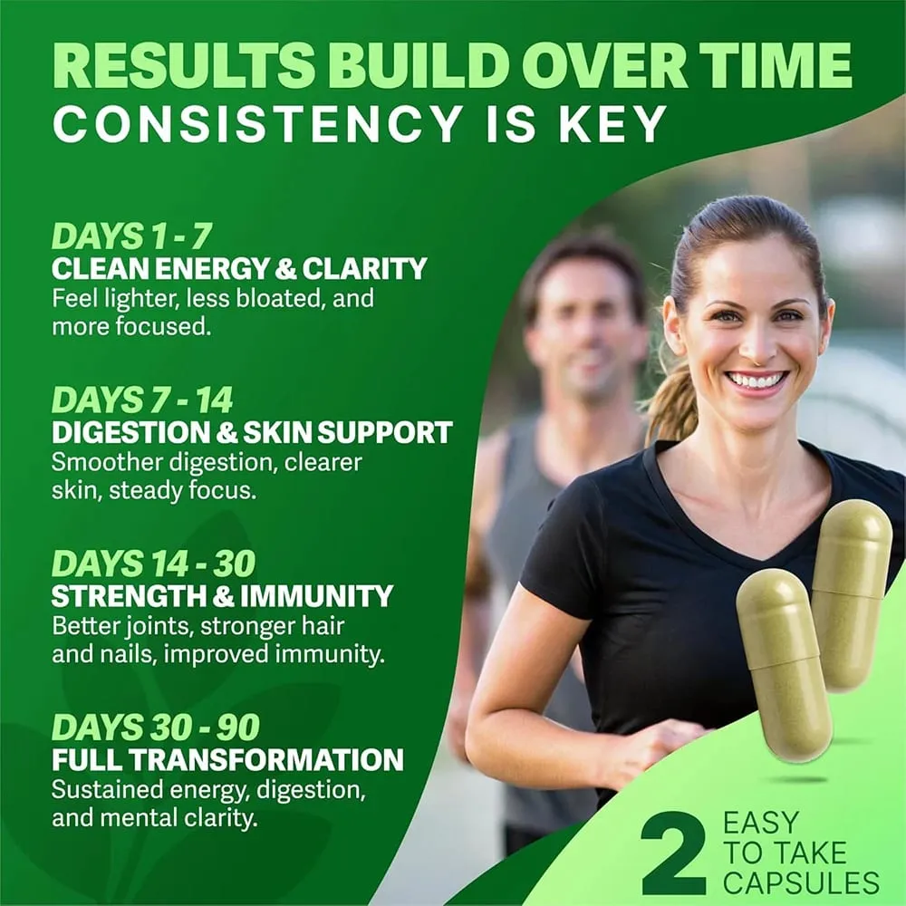 Moringa Capsules - Pure Moringa Powder Energy Skin Immune & Gut Health Rich in Antioxidant Essential Vitamins & Amino Acids — image 2