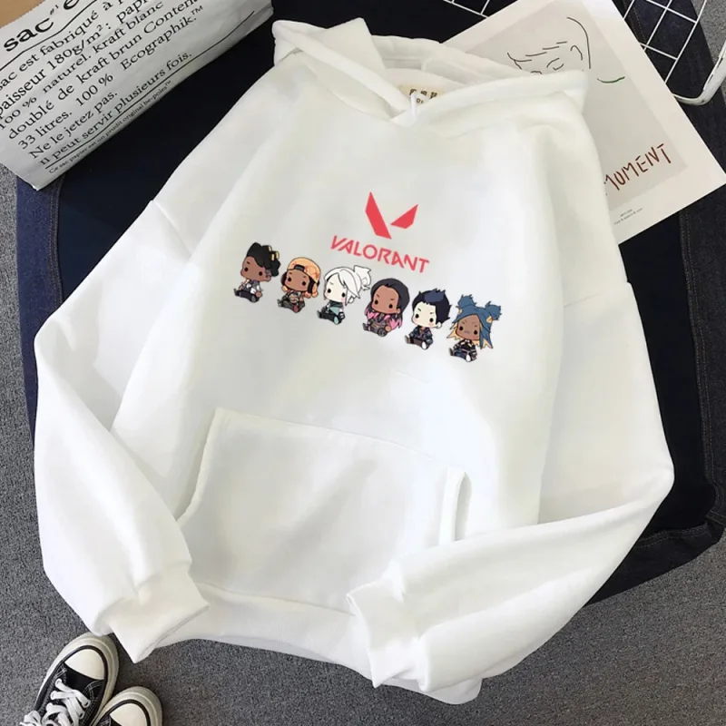 Valorant Anime 2D Print Ανδρικό βαμβακερό φούτερ με κουκούλα casual oversized πουλόβερ Δημοφιλές streetwear fashion φούτερ Trend Ανδρικά ρούχα — image 3