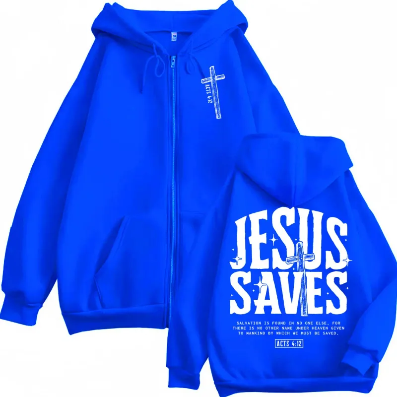 Jesus Christian Bible Verse Zipper Hoodie Men Women Clothing Fashion Aesthetic Zip Up Pullovers High Quality Fleece Sweatshirts — image 4