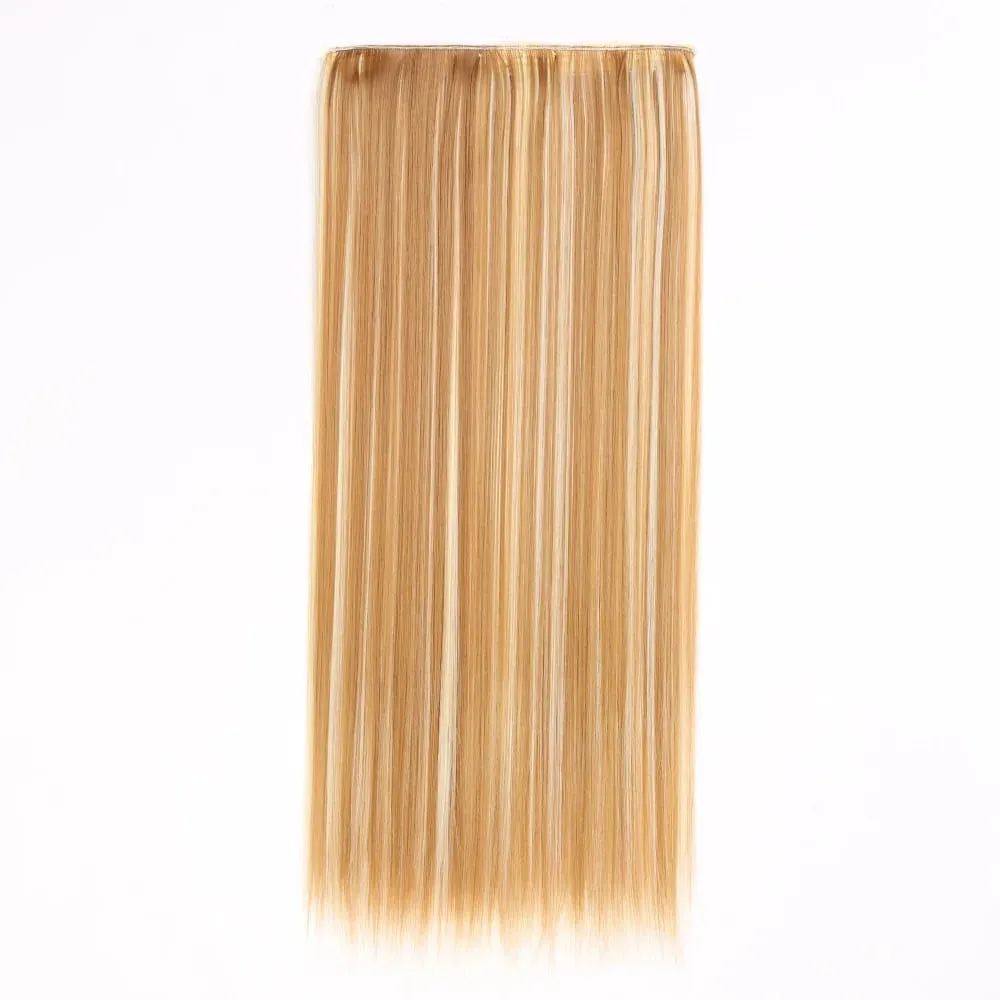 Synthetische natürliche synthetische Haarverlängerungen, 5 Clip-in-künstliche gefälschte Ombre-Blond-Braun-Schwarz-Rosa-gerade falsche Haarteile — image 32