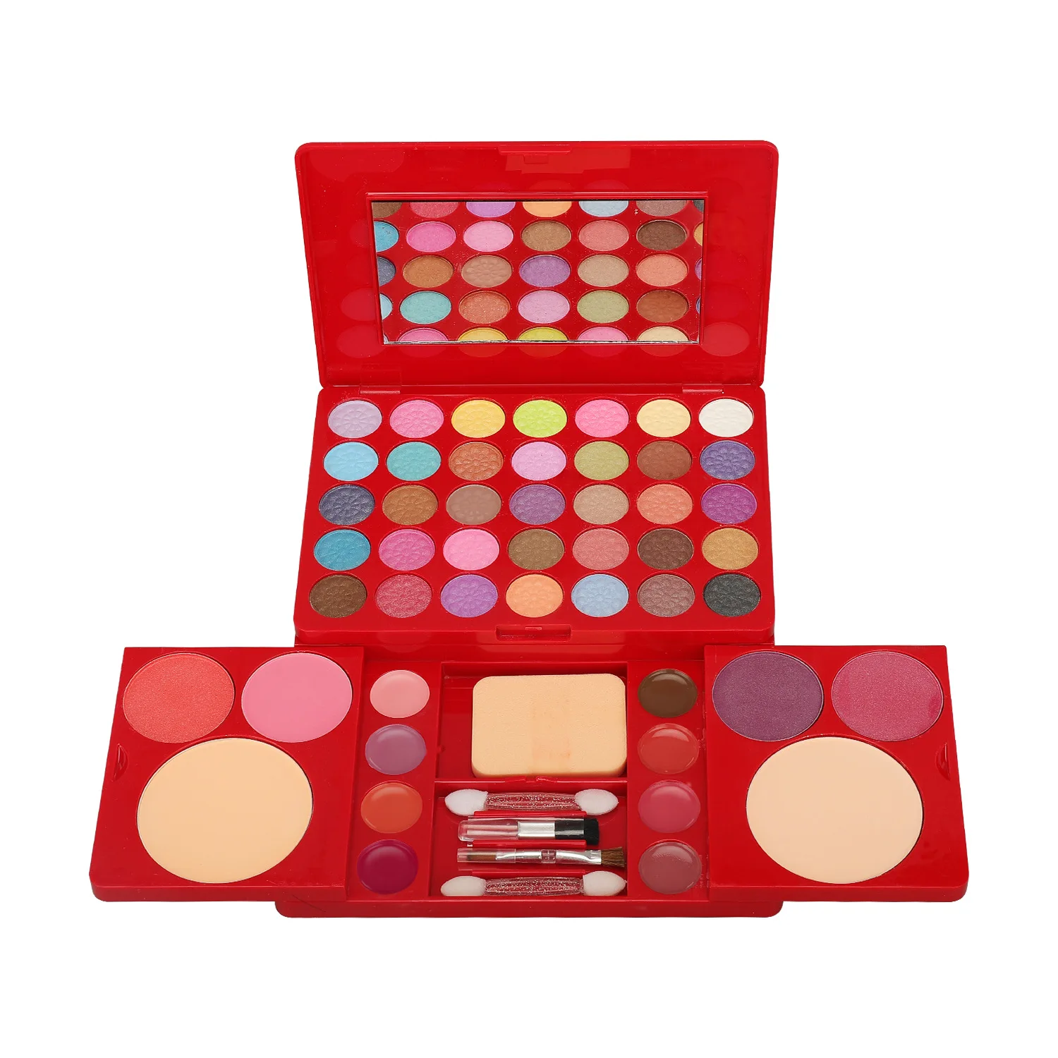 Kit de maquillage pour femmes, ensemble complet multifonctionnel tout-en-un, boîte rouge, 49 couleurs, visage, lèvres, ombre à paupières, surligneur, brosse, Palette de maquillage
