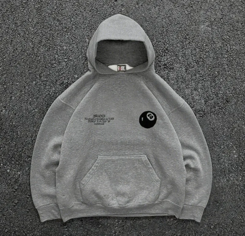 New billiard print street autumn and winter warm hooded sportswear soft casual top high-quality comfortable clothing — image 4