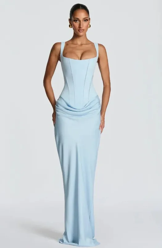 Gelbes, trägerloses, plissiertes Frauen-Split-Maxikleid, elegantes, ärmelloses Taillen-Cinch-Slim-Fit-Kleid, 2026, Damen-Tagesparty-Kleider — image 13