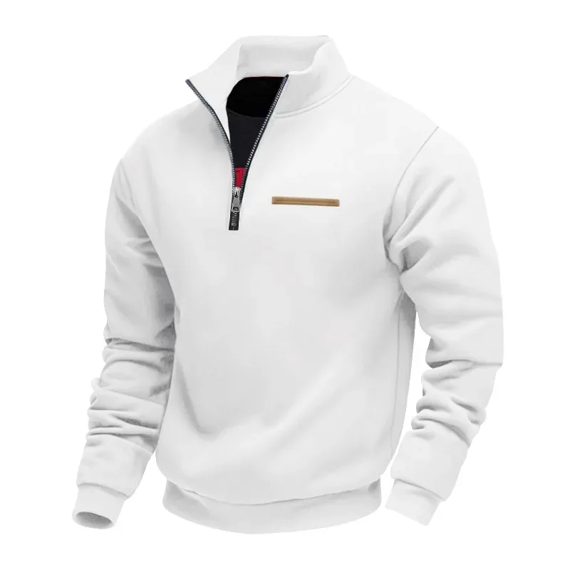 Men's Thick Fleece Stand Collar Sweatshirt Autumn Winter Color Block Striped Warm Outdoor Casual Daily Jacket Outerwear Cozy — image 7
