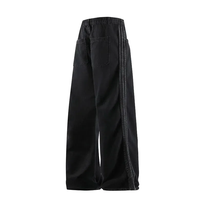Man Pants Jeans Baggy Jeans Loose Fit Straight Leg High Street Casual Trousers For Men Spring Autumn Trendy Wide Leg — image 4