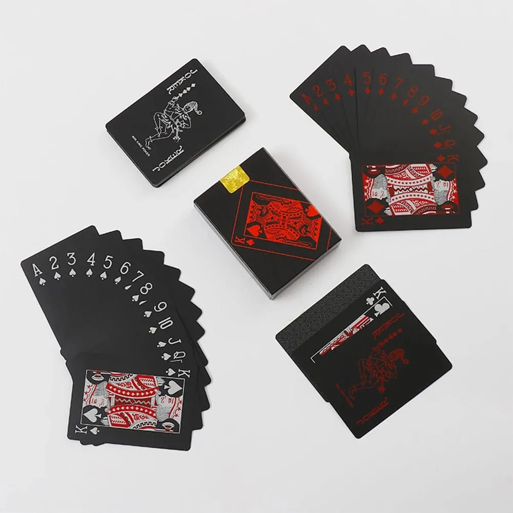 Playing Cards Game Poker Cards Board Child Kid Toy Waterproof Plastic PVC Black Blue Red Yellow Green Deck Card High-end Classy