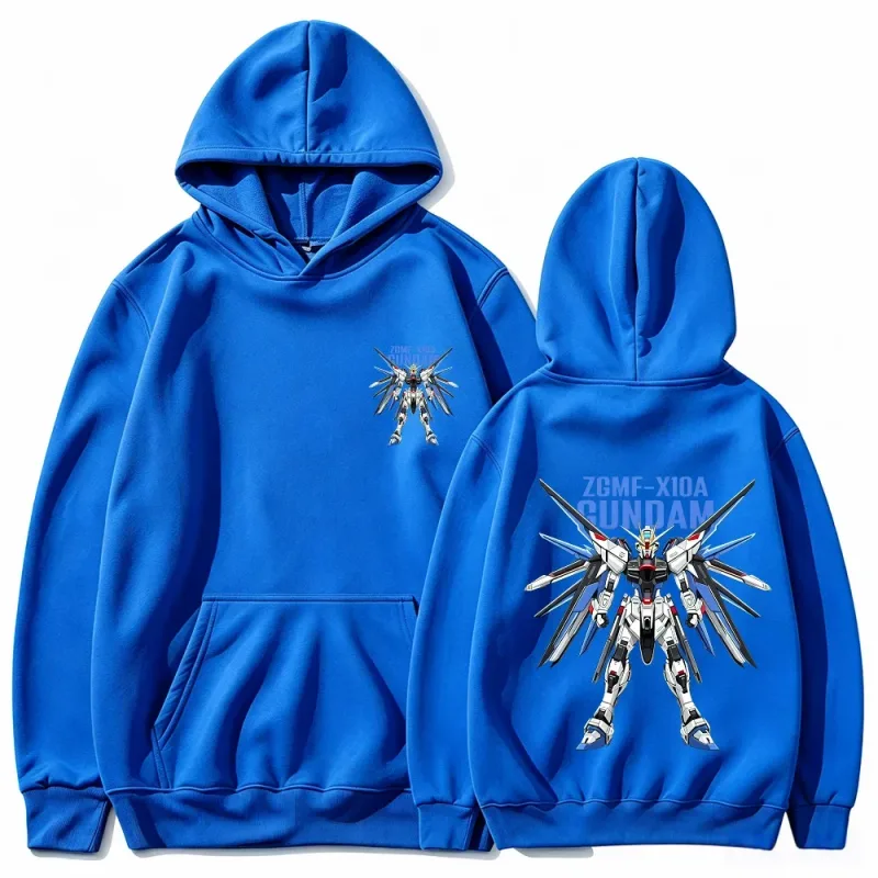Gundam Hoodie Mecha Robot Anime ZGMF Mobile Suit Streetwear Aesthetic Vintage Black Oversized Casual Sport Sweatshirts — image 7