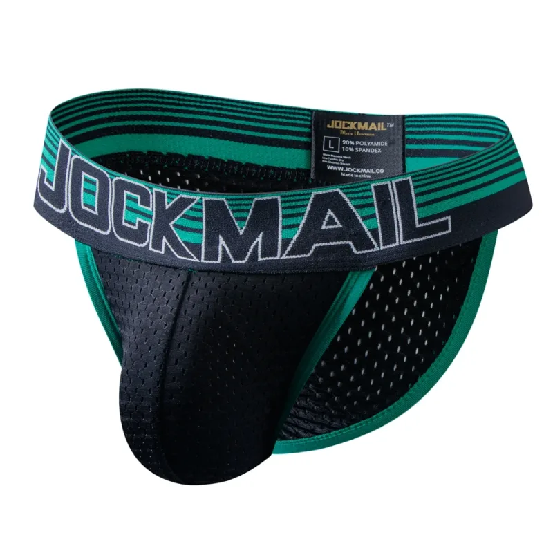Jockmail Mans Underwear Gay Brief Nylon Mesh Sexy Low Waist Ropa Interior Hombre Letter Embroidery Sissy Panties Male Lingerie — image 71