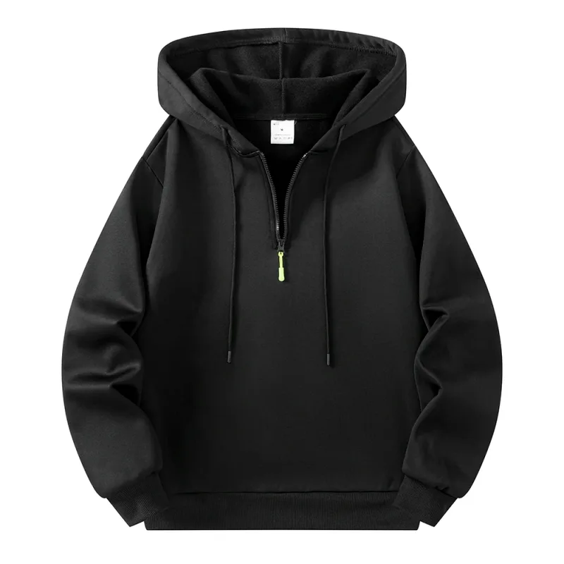 Men's Half Zip Hoodie With Personalized Spider Print Street Style Casual Sweatshirt Autumn And Winter Trendy Fitness Commute Top — image 8