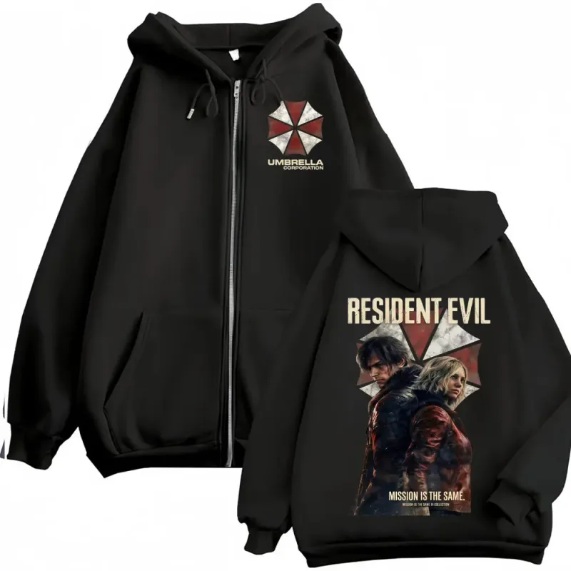 Limited Leon Kennedy Zipper Hoodies Resident Evil Requiemm Anime Jacket Sweatshirts Men Women Fashion Classic Zip Up Hoodie Coat — image 1